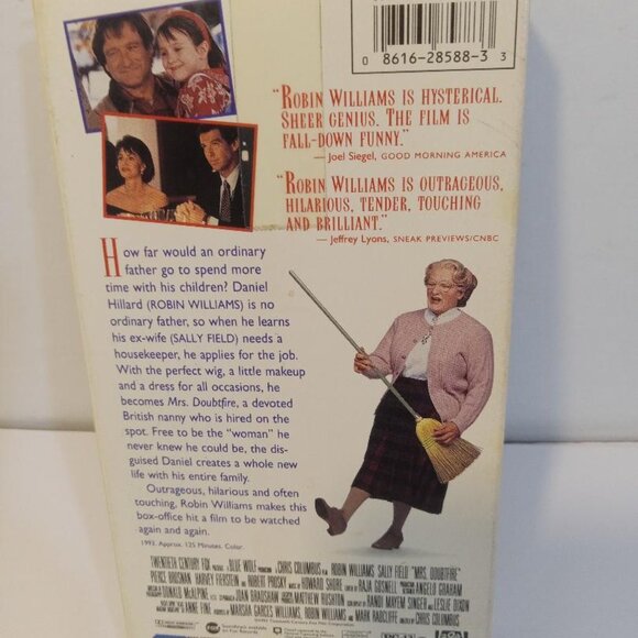 20th Century Fox VHS Tape Movie Mrs. Doubtfire Comedy Robin Williams Sally Field - Picture 4 of 4
